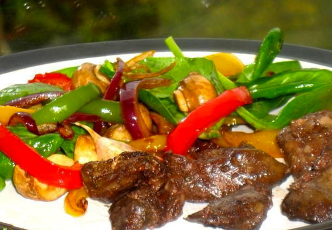 Recette de foie grillé au légumes à l'Actifry